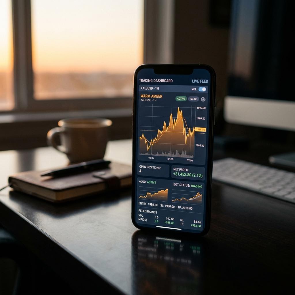Fjord Finspirex automatisert krypto trading plattform på mobil